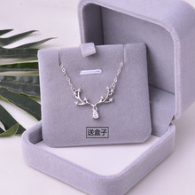 一鹿有你925纯银项链女潮网红锁骨链鹿角吊坠饰品生日礼物送女友