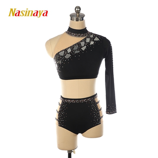 福诺专业定制空中瑜伽钢管舞服装花样滑冰服表演分体大钻加彩钻