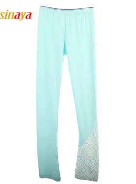 福诺Nasinaya专业儿童成人花样滑冰裤训练服薄绒浅蓝拼接白色蕾丝