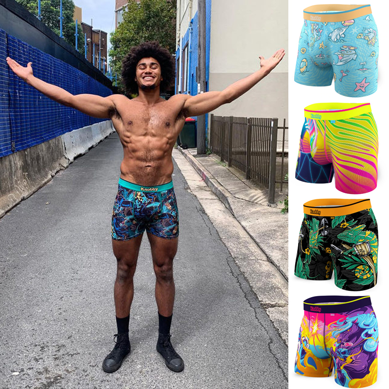 印花速干排汗防摩擦游泳运动内裤