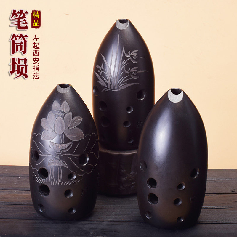 笔筒陨双腔陶埙十孔八孔埙乐器G调F调专业演奏成人传统民族中国风