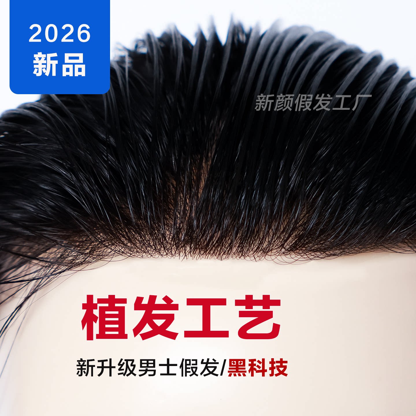 2026新款植发工艺双递针男士假发图片