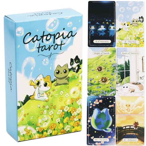 Catopia Tarot 猫托邦塔牌 猫之秘境塔卡罗 英文 10.3X6cm 78张