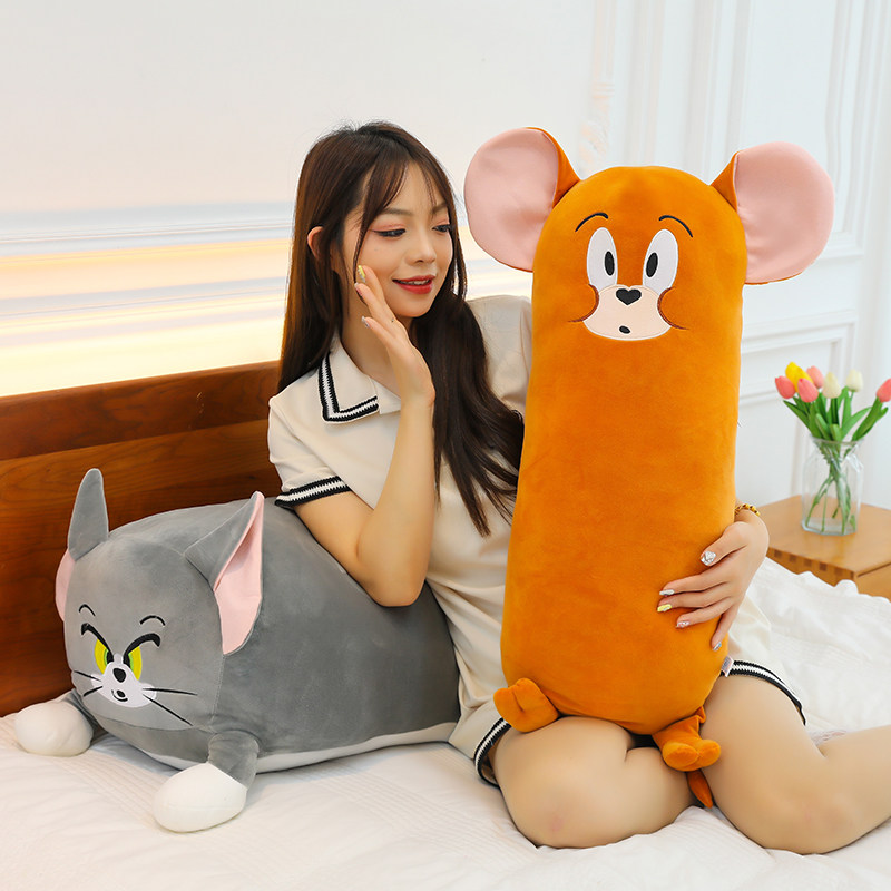 老鼠和猫咪长条抱枕床上超软儿童夹腿抱睡公仔沙发毛绒玩偶送男生