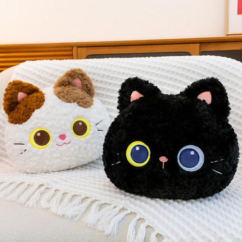 可爱猫头抱枕靠垫枕头儿童节日礼物软萌猫咪床头榻榻米座椅午睡枕