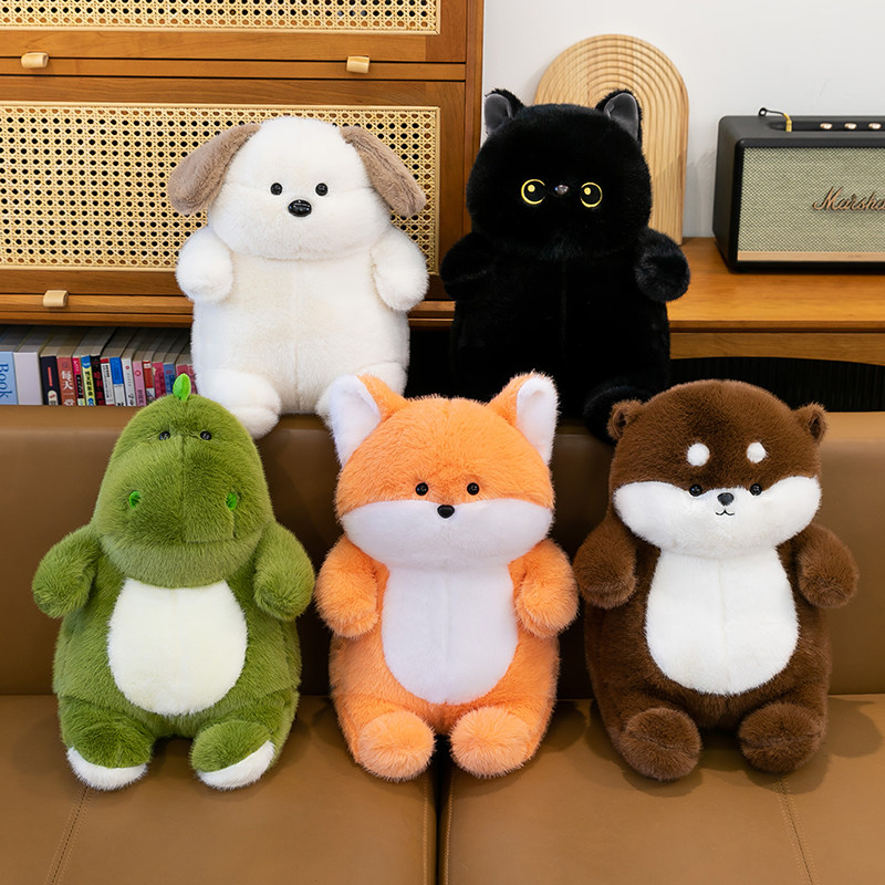 墩墩猫狗系列圆滚滚小动物猫咪玩偶治愈系公仔送儿童精美生日礼物