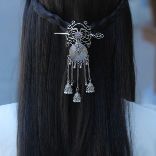 原创复古民族风发饰女长款 流苏小众设计感头饰盘头发簪挽发簪子