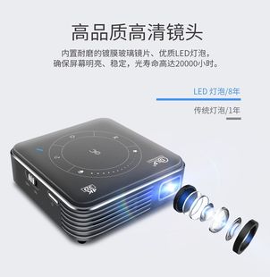 DLP微型p11投影仪4K高清3D智能安卓4G 32GB蓝牙WiFi同屏自动梯形校对