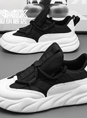 大码男鞋2025新款冬季46时尚百搭47加宽加肥48轻便软底运动老爹鞋