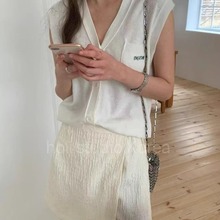 SALE 原289 韩国代购 overtake 新款针织刺绣马甲开衫百搭通勤