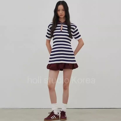 SALE 原406韩国代购 stage 新款Polo 针织衫上衣时尚百搭短袖