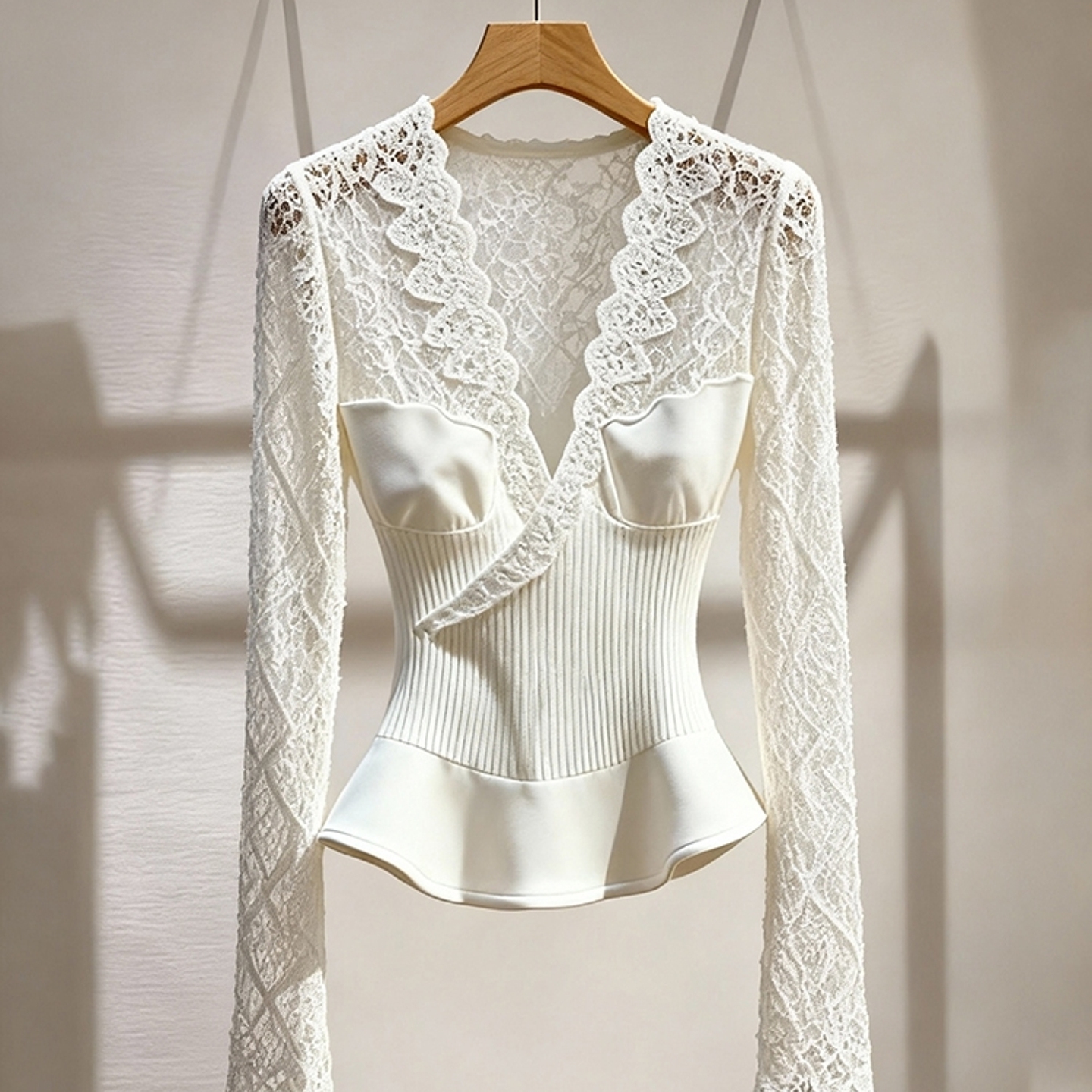 外贸撤回绝美巨好看白色蕾丝衬衫新款高级感法式小资收腰内搭衬衫