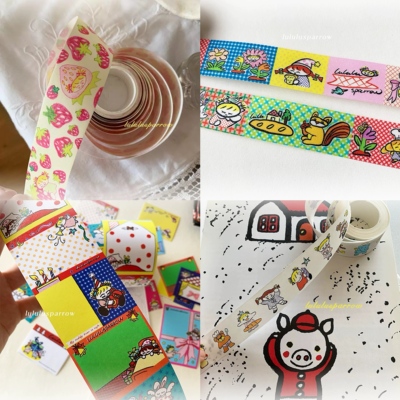 lululusparrow女孩手绘风胶带