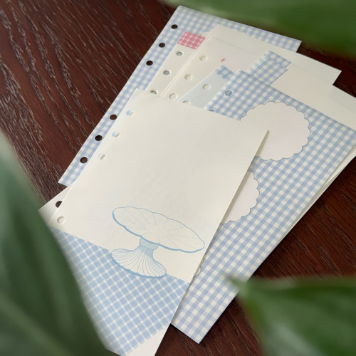 浮光岛屿 当店原创 【野餐布 A6per内页】活页手帐内页 素材