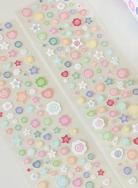 浮光分装 软组织散装鱼卷多拼小花 模切点缀deco手帐咕卡贴纸胶带