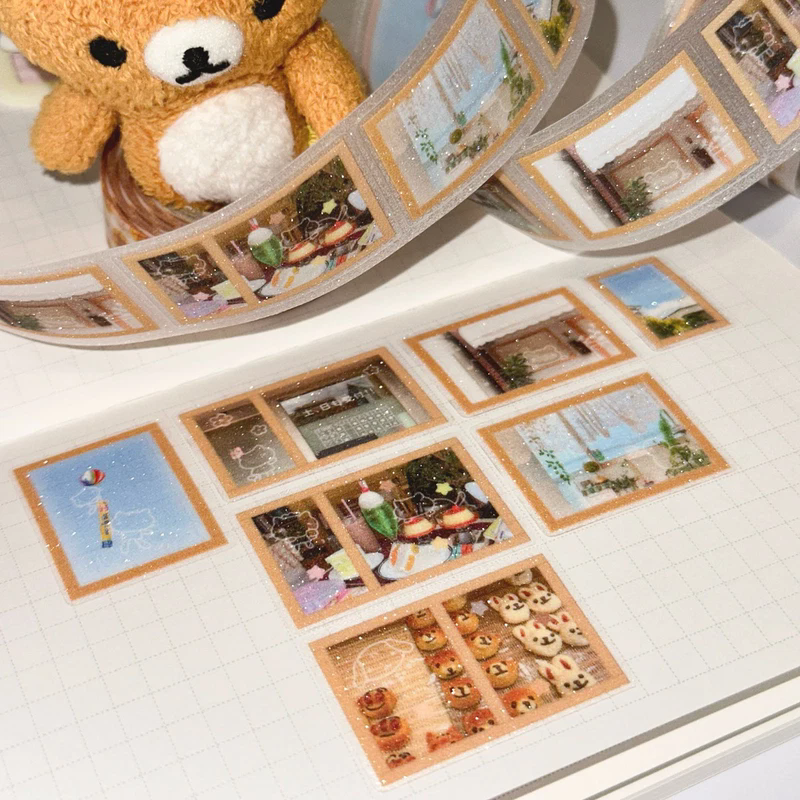 浮光分装 韩国im9roomi 摄影图片闪砂 模切手帐贴