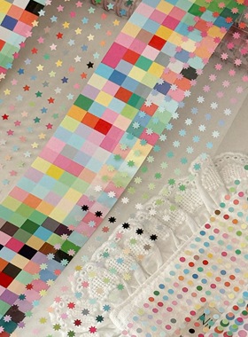 分装 栗栗斯彩虹deco小糖豆3mm圆星星小米星爆炸星模切基础手帐