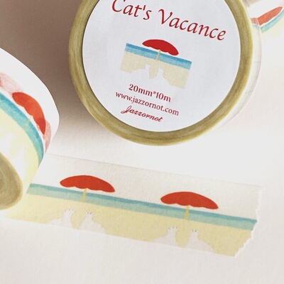 浮光分装 韩国jazzornot 自留款 Cat's Vacance 手帐胶带