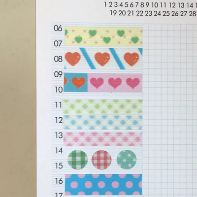 TMV四月新品爱心格纹波点胶带