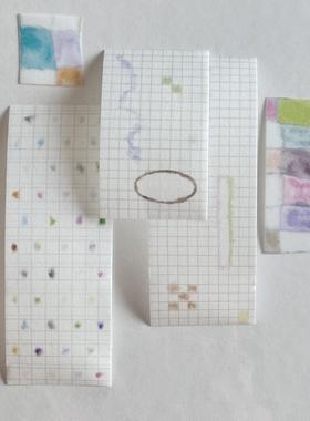 浮光分装 Nemosissy 融化的背景 点阵 和纸胶带盐系装饰拼贴手帐