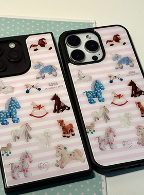 AnotherHill原创2026马年方边磁吸手机壳有挂绳孔