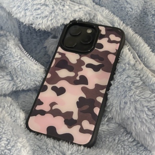 AnotherHill原创迷彩爱心可磁吸手机壳有挂绳孔