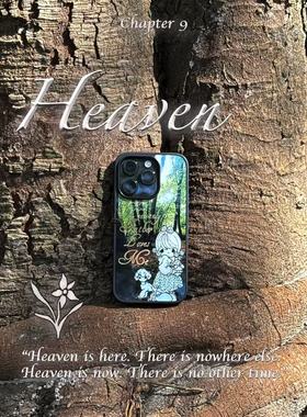 AnotherHillxELARE 原创古早水滴娃娃亚克力黑边磁吸苹果手机壳有挂绳孔