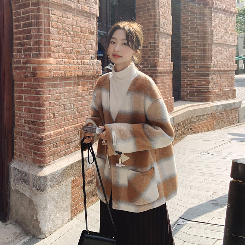 2023新款牛角扣呢大衣2383-P260控358+,女装毛呢外套,浙宝268（原浙宝222）