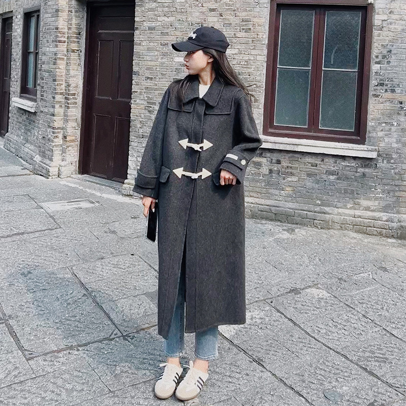 2023新款牛角扣呢大衣2377-P280控378+,女装毛呢外套,浙宝268（原浙宝222）