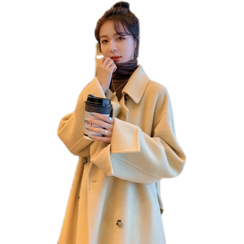现货！不起球新款双排扣通勤韩版呢大衣加厚2080-P175控248+,女装毛呢外套,浙宝268（原浙宝222）