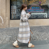 2023新款格子过膝双面呢大衣2372-P300-控398+，女装毛呢外套，浙宝268（原浙宝222）