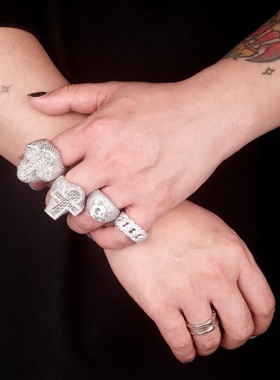 YBSJewelry方钻十字架戒指高密镶截止合辑