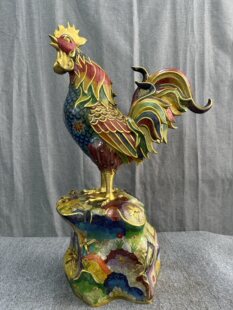 独特收藏纯铜景泰蓝精工掐丝珐琅大公无私大公鸡雄鸡大摆件