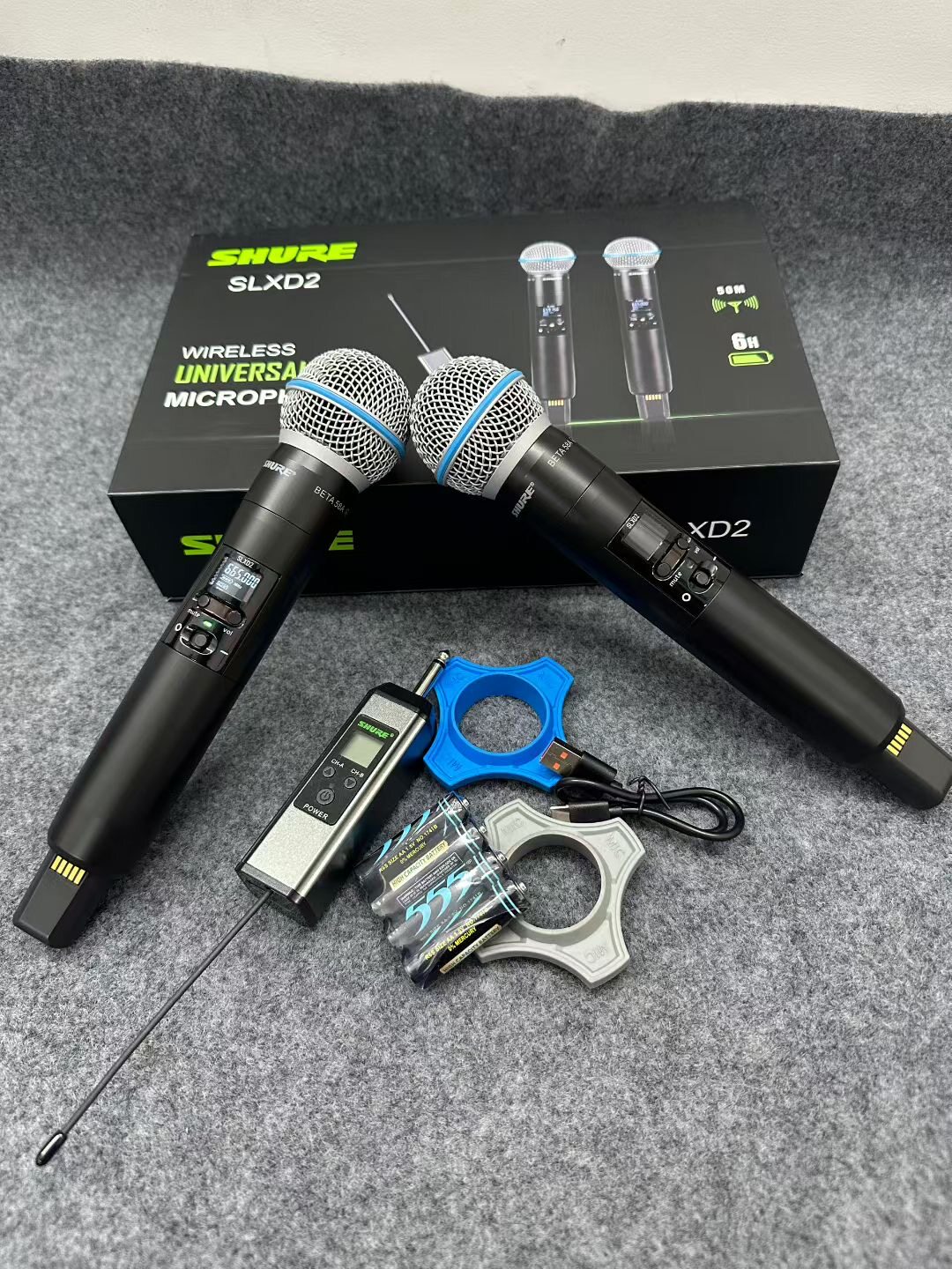 SLXD2 Wireless Microphone BLX88S Wireless Microphone One-to-Two Microphone Rechargeable Stage Home KTV Outdoor Speaker