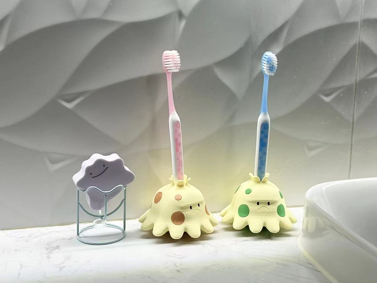 宝可梦趣味摆件蘑蘑菇牙刷架笔筒情侣桌面笔筒可爱风