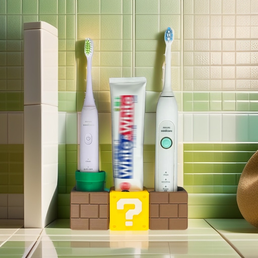 马里奥创意牙刷架居家用具牙刷电动牙刷置物架家具用品