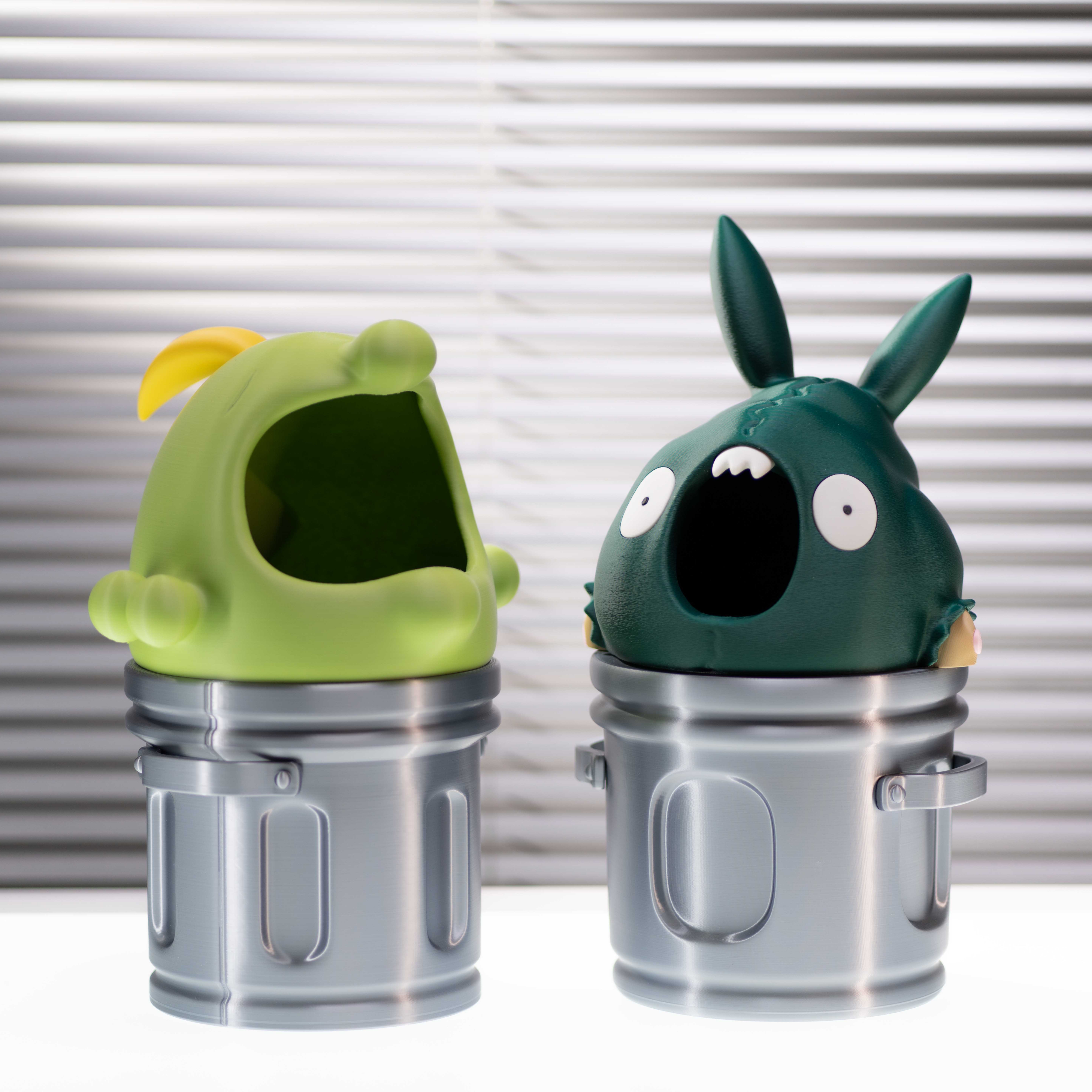 3D打印创意溶食兽破破袋垃圾桶卡通创意桌面垃圾桶