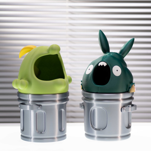 3D打印创意溶食兽破破袋垃圾桶卡通创意桌面垃圾桶