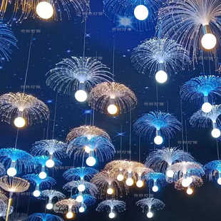 水母灯户外灯蒲公英光纤灯挂树七彩灯闪串灯庭院子防水氛围装饰灯