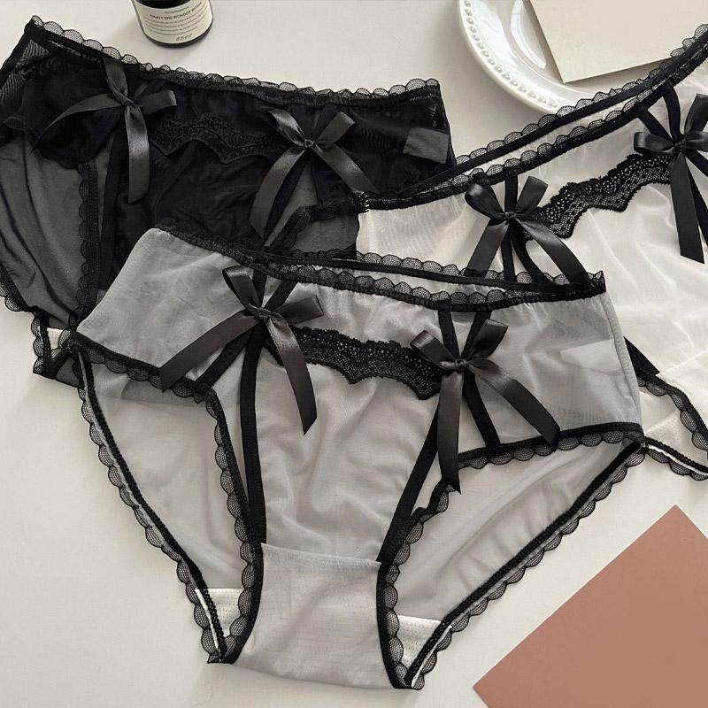 性感透气网纱内裤女纯欲镂空薄款透明舒适包臀中腰三角裤2025新款