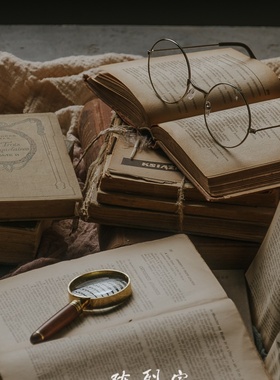 复古怀旧文艺精装外文英文旧书老书古董书装饰创意摆件道具真书