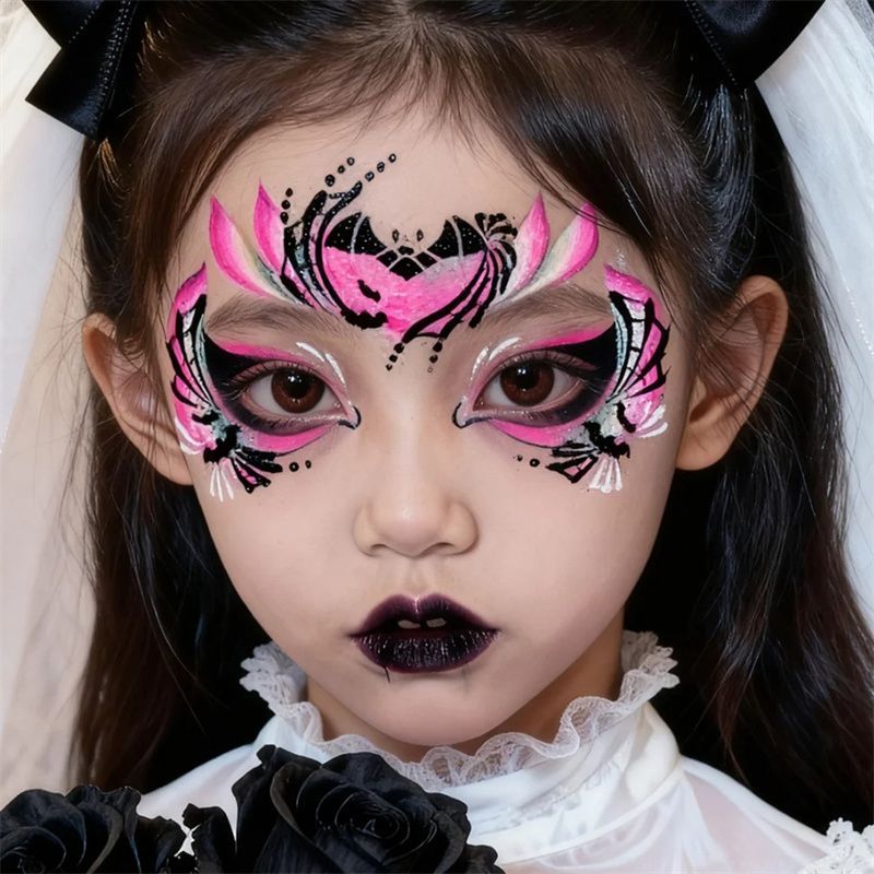 暗黑万圣节儿童南瓜卡通可爱妆容彩绘脸贴纹身贴装饰表演道具