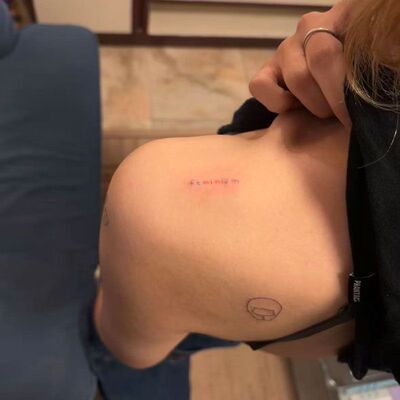 feminism 女性的权利英文甜酷多巴胺ins防水手腕纹身辣妹持久手臂