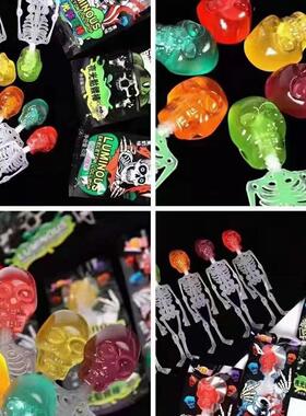 Funny fruity candy, luminous skull lollipop 搞怪果味糖果