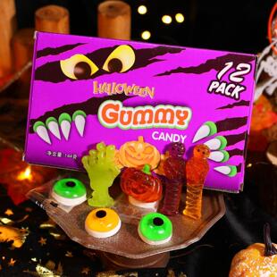 Halloween Candy Pumpkin Eye QQ Candy 144g 万圣南瓜眼球QQ糖