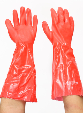 东亚802F-40 PVC家用手套 洗衣服洗车棉毛内衬防寒保暖耐油耐磨