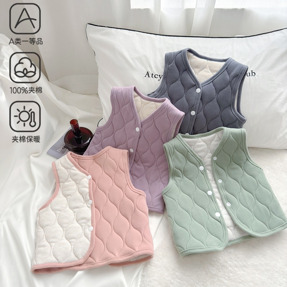 儿童马甲秋冬季款男女宝宝加厚马夹校服神器内胆保暖背心打底坎肩