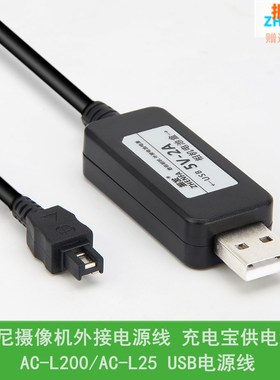 振发 适用索尼摄像机HDR-PJ390E PJ675外接电源线SR10E充电宝供电