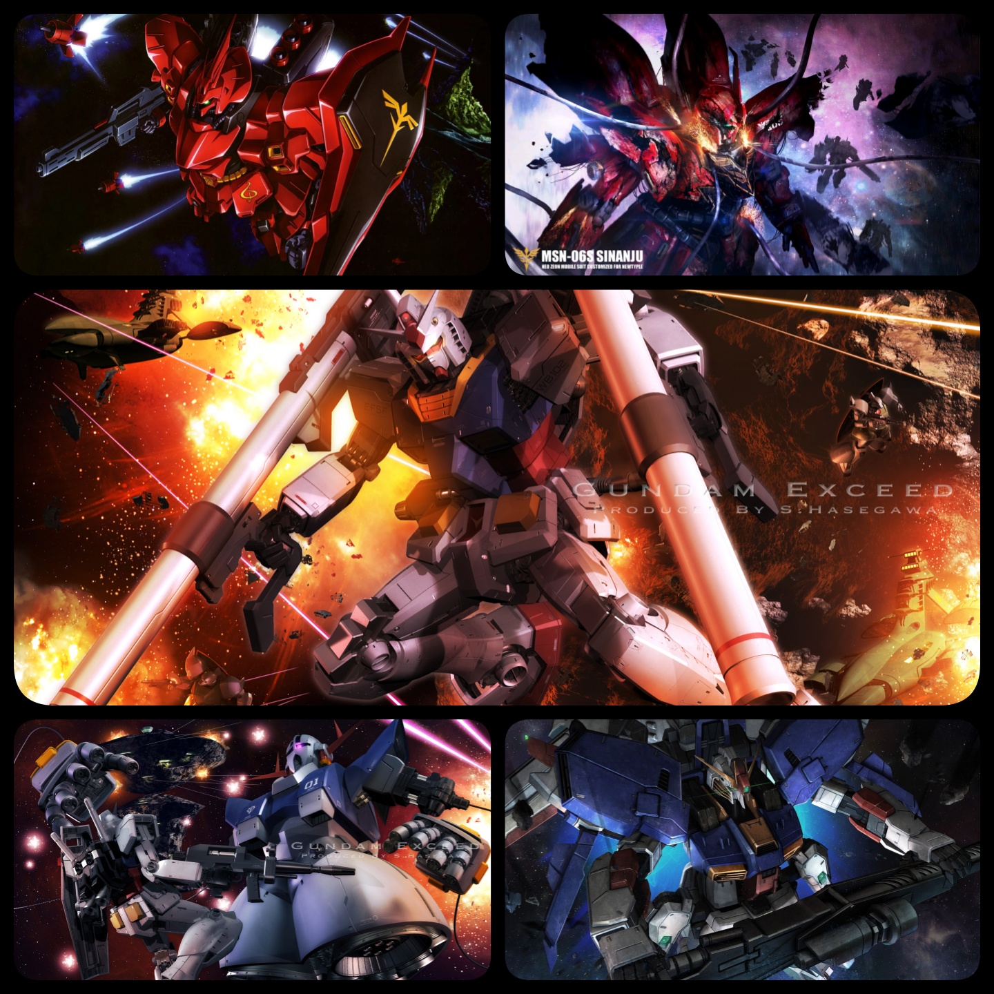 高达元祖沙扎比超大鼠标垫电竞键盘专用桌垫加厚锁边防滑垫