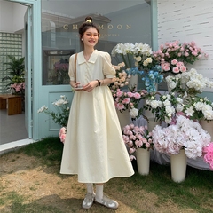 Real price ~ Korean new solid color loose medium length dress